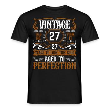 27e anniversaire Vintage Rétro - T-shirt homme - noir - Devant - AI Model Male 178 light (178cm)