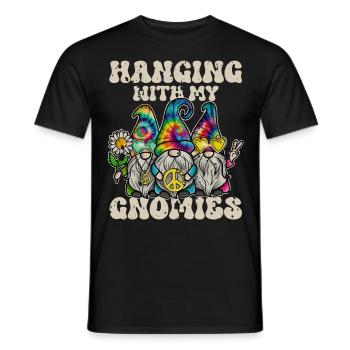 Hippie Gnomes Peace Tie Dye - Männer T-Shirt - Schwarz - Vorne - AI Model Male 178 light (178cm)
