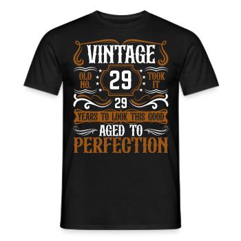 29e anniversaire Vintage Rétro - T-shirt homme - noir - Devant - AI Model Male 178 light (178cm)