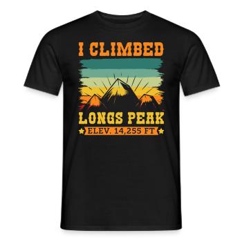 Mountain Fan Longs Peak Mountaineer Randonnée Summit - T-shirt homme - noir - Devant - AI Model Male 178 light (178cm)