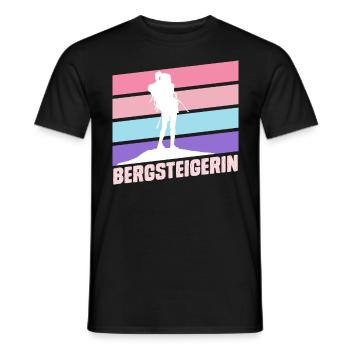 Bergsteigerin klettern Bergkraxlerin Wandern Berge - Männer T-Shirt - Schwarz - Vorne - AI Model Male 178 light (178cm)