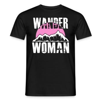 Randonnée Alpinisme Randonnée Randonnée Femmes - T-shirt homme - noir - Devant - AI Model Male 178 light (178cm)