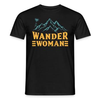 Wanderwoman Bergsteiger Wanderer - Männer T-Shirt - Schwarz - Vorne - AI Model Male 178 light (178cm)