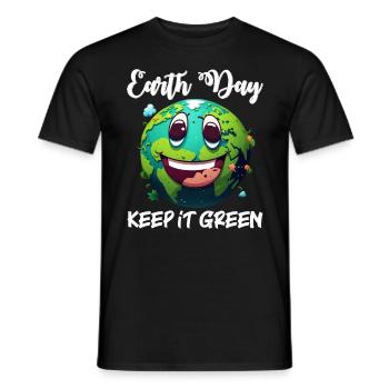 Keep it Green Save the Earth Environmental Love - Men's T-Shirt - black - Front - AI Model Male 178 light (178cm)