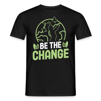 Activisme environnemental Soyez le changement Protection de l’environnement Terre - T-shirt homme - noir - Devant - AI Model Male 178 light (178cm)