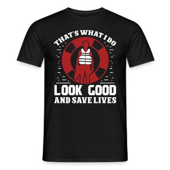 Les sauveteurs ont fière allure Sauvetez des vies - T-shirt homme - noir - Devant - AI Model Male 178 light (178cm)