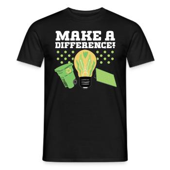 L’activisme environnemental fait la différence Protection de l’environnement - T-shirt homme - noir - Devant - AI Model Male 178 light (178cm)