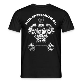 Pumpernickel Hase Powerlifting Gewichtheben - Männer T-Shirt - Schwarz - Vorne - AI Model Male 178 light (178cm)