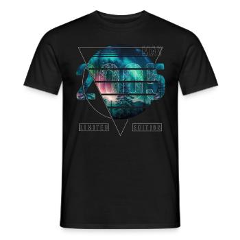 Édition limitée 2005 Mai Anniversaire Aurores boréales - T-shirt homme - noir - Devant - AI Model Male 178 light (178cm)