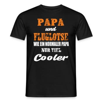 Papa und Fluglotse - Männer T-Shirt - Schwarz - Vorne - AI Model Male 178 light (178cm)