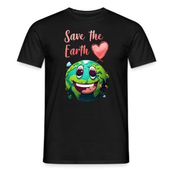 Save the Earth Environmental Protection and Species Conservation - Men's T-Shirt - black - Front - AI Model Male 178 light (178cm)