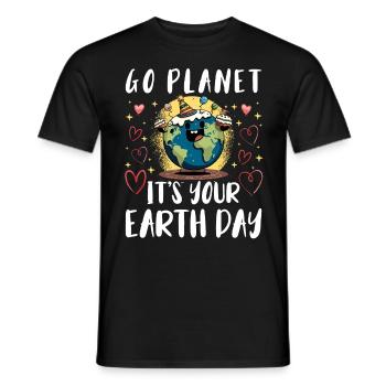 Mission Terre Conservation Nature Jour de la Terre Environnement - T-shirt homme - noir - Devant - AI Model Male 178 light (178cm)
