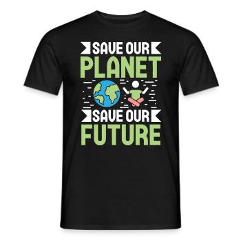 L’activisme environnemental sauve notre avenir Protection de l’environnement Terre - T-shirt homme - noir - Devant - AI Model Male 178 light (178cm)