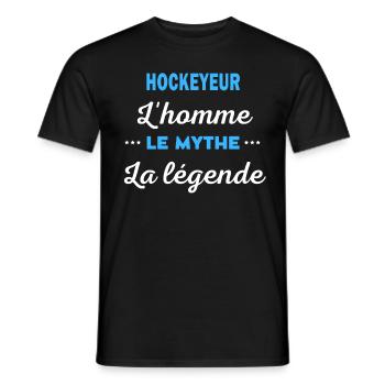 HOCKEYEUR homme mythe légende - T-shirt homme - noir - Devant - AI Model Male 178 light (178cm)