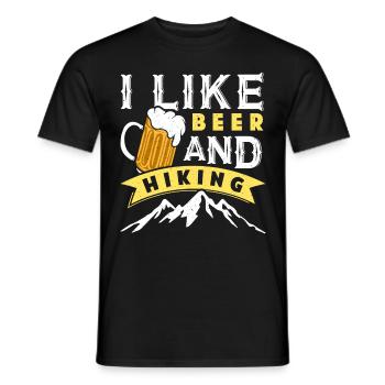 Wandern Bierfan I like Beer and Hiking lustig - Männer T-Shirt - Schwarz - Vorne - AI Model Male 178 light (178cm)