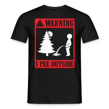 I love peeing outside hikers funny mountains - Men's T-Shirt - black - Front - AI Model Male 178 light (178cm)