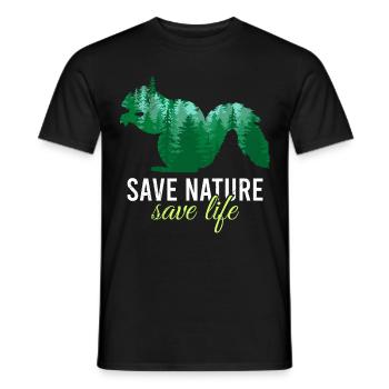 Save Nature Save Life Design Conservationists Environment - Men's T-Shirt - black - Front - AI Model Male 178 light (178cm)