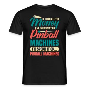 Flipper Retro Pinball Flipperautomat Bumper - T-shirt homme - noir - Devant - AI Model Male 178 light (178cm)