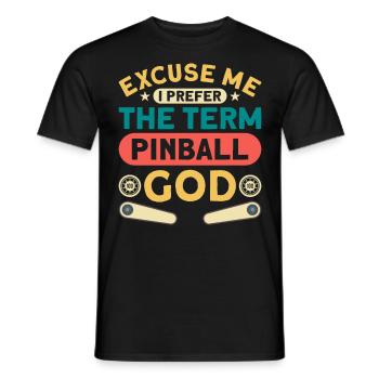 Flipper Retro Pinball Flipperautomat Bumper - Men's T-Shirt - black - Front - AI Model Male 178 light (178cm)