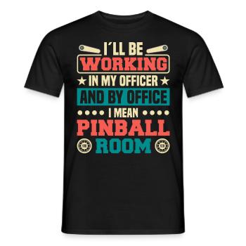 Flipper Retro Pinball Flipperautomat Bumper - Men's T-Shirt - black - Front - AI Model Male 178 light (178cm)