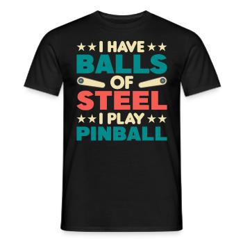 Flipper Retro Pinball Flipperautomat Bumper - Men's T-Shirt - black - Front - AI Model Male 178 light (178cm)