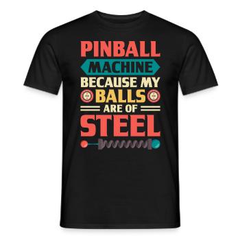 Flipper Retro Pinball Flipperautomat Bumper - Men's T-Shirt - black - Front - AI Model Male 178 light (178cm)
