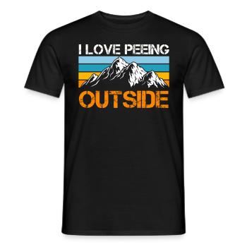 Bergsteiger lustig Peeing outside Naturburschen - Männer T-Shirt - Schwarz - Vorne - AI Model Male 178 light (178cm)