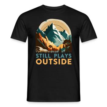Nature Boys joue toujours à l’extérieur Mountaineers - T-shirt homme - noir - Devant - AI Model Male 178 light (178cm)