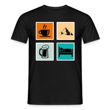 Bergfan Kaffeelover Bierfan Summit Wanderer - T-shirt homme - noir - Devant - AI Model Male 178 light (178cm)