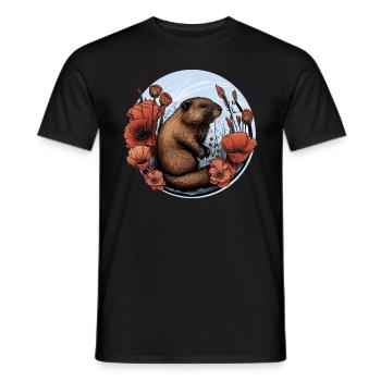 Beaver beaver protection - Men's T-Shirt - black - Front - AI Model Male 178 light (178cm)