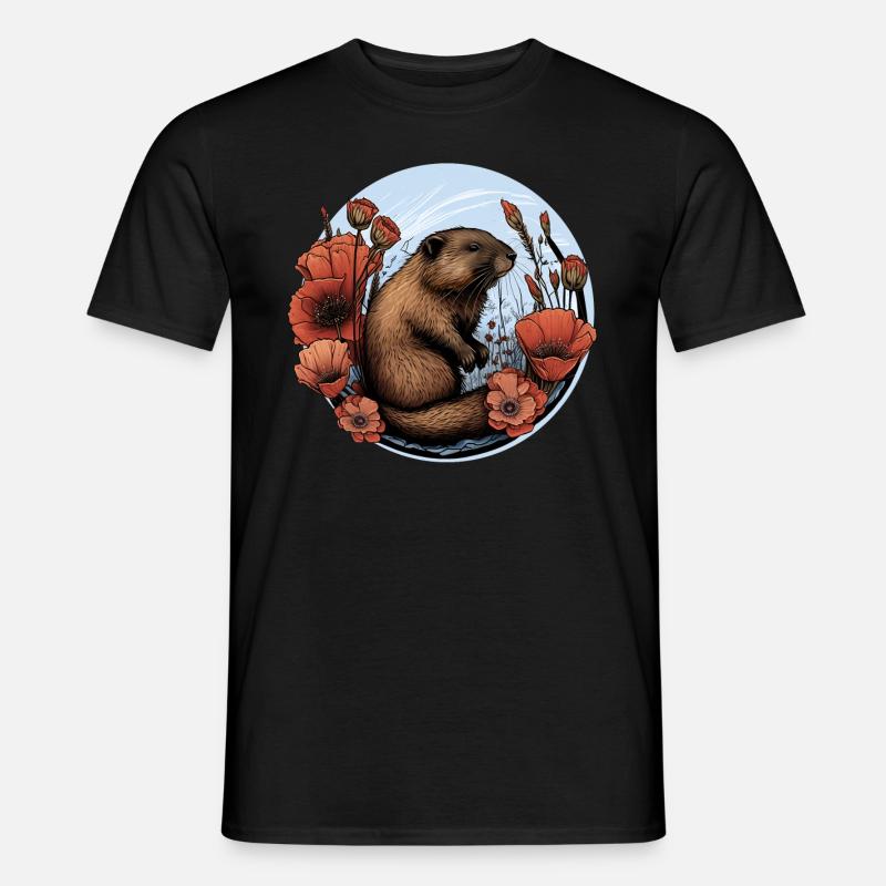 Biber Biberschutz - Männer T-Shirt - Schwarz