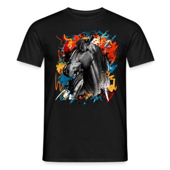 Cheval - T-shirt homme - noir - Devant - AI Model Male 178 light (178cm)