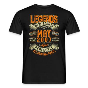 2007 Mai Geburtstag Legende - Männer T-Shirt - Schwarz - Vorne - AI Model Male 178 light (178cm)