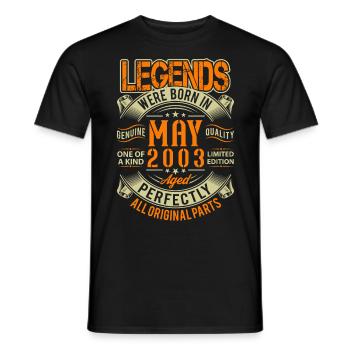 2003 Mai Geburtstag Legende - Männer T-Shirt - Schwarz - Vorne - AI Model Male 178 light (178cm)