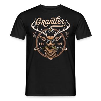 Grantler T-Shirt Herren Trachtenshirt Tracht - Männer T-Shirt - Schwarz - Vorne - AI Model Male 178 light (178cm)