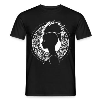 Fantasy Post Punk Celtic Tribal Art Batcave Girl - Men's T-Shirt - black - Front - AI Model Male 178 light (178cm)