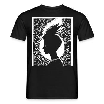 Fantasy Post Punk Keltische Stammeskunst Batcave Girl - Männer T-Shirt - Schwarz - Vorne - AI Model Male 178 light (178cm)