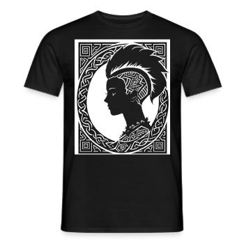 Fantasy Post Punk Keltische Stammeskunst Batcave Girl - Männer T-Shirt - Schwarz - Vorne - AI Model Male 178 light (178cm)