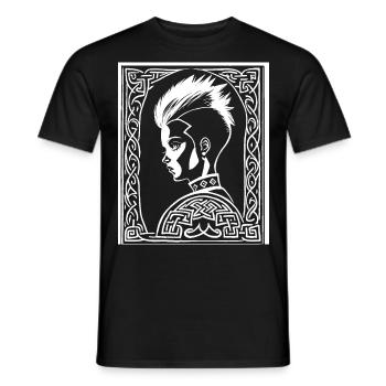 Fantasy Post Punk Keltische Stammeskunst Batcave Girl - Männer T-Shirt - Schwarz - Vorne - AI Model Male 178 light (178cm)