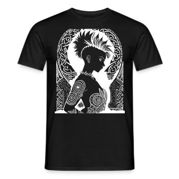 Fantasy Post Punk Keltische Stammeskunst Batcave Girl - Männer T-Shirt - Schwarz - Vorne - AI Model Male 178 light (178cm)