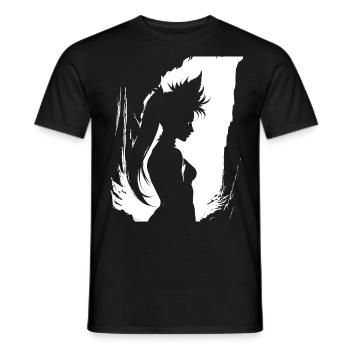 Fantasy Post Punk Celtic Tribal Art Batcave Girl - Men's T-Shirt - black - Front - AI Model Male 178 light (178cm)