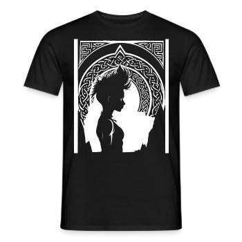 Fantasy Post Punk Celtic Tribal Batcave Mohawk Gi - T-shirt homme - noir - Devant - AI Model Male 178 light (178cm)