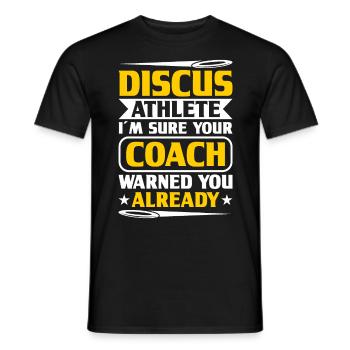 Discus Throw Discus Thrower Athletics Discus - Men's T-Shirt - black - Front - AI Model Male 178 light (178cm)
