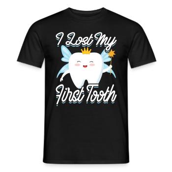 I lost my first tooth Tooth Fairy - Men's T-Shirt - black - Front - AI Model Male 178 light (178cm)
