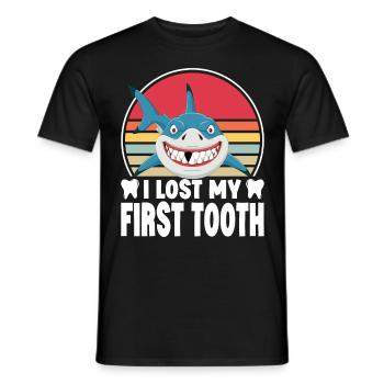 I lost my first tooth shark tooth fairy - Men's T-Shirt - black - Front - AI Model Male 178 light (178cm)