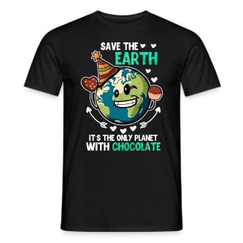 Rettet die Erde Schokoladenliebhaber Umweltschutz - Männer T-Shirt - Schwarz - Vorne - AI Model Male 178 light (178cm)