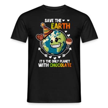 Rettet die Erde Schokoladenliebhaber Umweltschutz - Männer T-Shirt - Schwarz - Vorne - AI Model Male 178 light (178cm)