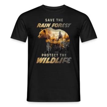 Save the rainforest Environmental protection Species protection - Men's T-Shirt - black - Front - AI Model Male 178 light (178cm)