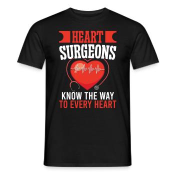 Cardiac Surgeon Know Way To Every Heart Cardiac Surgery - Men's T-Shirt - black - Front - AI Model Male 178 light (178cm)