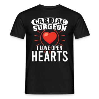 Cardiac Surgeon Love Open Hearts Cardiac Surgery Surgeon - Men's T-Shirt - black - Front - AI Model Male 178 light (178cm)